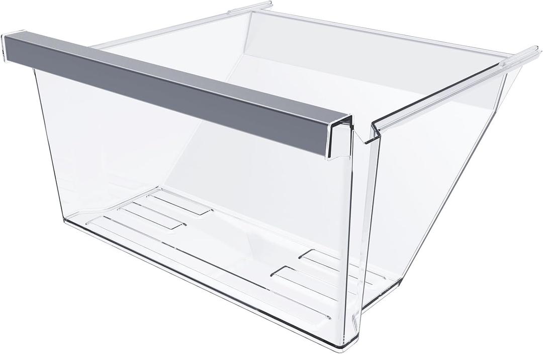 UPGRADED W11162446 Refrigerator Crisper Drawer Compatible with Whirlpool Fridge Drawer W11046495 Whirlpool Drawer Replacement Parts WRS325SDHZ, WRS321SDHZ, WRS315SDHM Refrigerator Drawer Bottom Shelf