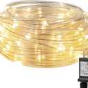 Lighting EVER Plug in Rope Lights with Small Tube, 1/4 in Pencil-Size, 100 LED Copper Wire String Lights in 33 ft Tube, Warm White 3000K, Thin Light Rope for Railing, Fence, Balcony, Not Connectable