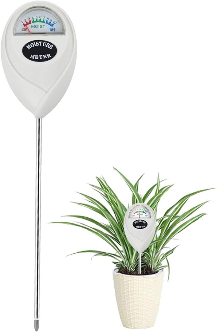 Censinda Soil Moisture Meter, Soil Moisture Monitor for House Plants, Soil Hygrometer Moisture Sensor for Indoor & Outdoor, Garden, Farm, Lawn Plant Care, No Battery Needed(White)