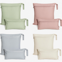 Reginary 8 Pack Wet Dry Bags Large & Small Waterproof Reusable Travel Zipper Pouches for Baby Diapers Family Wet Clothes Beach Swimsuits Toiletries (2 Sizes,Solid Color,Morandi) 