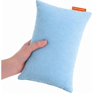Microfiber Pipsqueak Pillow - Small, Mini - 11 x 7 in - Tiny Pillow for Travel, Cars, Airplanes, Camping, Dogs, Toddlers, Kids, Lumbar, Knees and Neck - Ages 2 Yrs and Up (Light Blue)