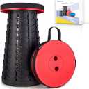 Boreeman Upgraded Folding Stool Lightweight Yet More Sturdy with Load Capacity 400lbs Portable Collapsible Stool for Camping Fishing Hiking BBQ (Red)