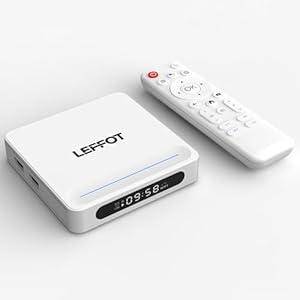 Android 14.0 TV Box 2025, LEFFOT 4K Ultra HD Streaming Device for TV, 2GB RAM + 16GB ROM, Support Voice Control, WiFi 6, BT 5.4, 4K@60Hz Video Ooutput, 8K Decoding, Allwinner H618 Quad-Core A53