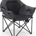 ABSCONDO Camping Chairs, Padded Camp Chairs for Heavy People, Oversize Outdoor Folding Chairs with Adjustable Angled Backrest, Lawn Chairs Folding Supports up to 350lbs