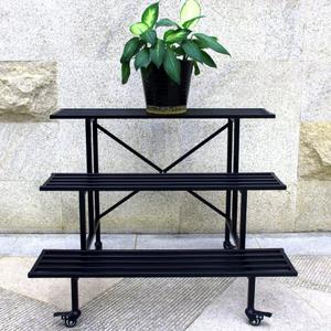 Zhongma 3 Tier Sturdy Metal Plant Stand with Wheels, L35.43 x W26 x H26 inch, Heavy Duty Plant Holder for Home Indoor and Outdoor, 660 LBS Capacity & Heavy Duty Construction