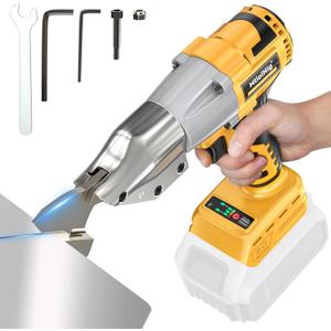Cordless Sheet Metal Cutter: Sheet Metal Nibbler Compatible with Dewalt 20v Battery (No Battery) - 221 Ft-Lbs Torque Shears - Cuts 18GA Material for Steel, Leather & Carpet