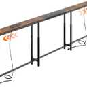 Huuger Narrow Console Table with Power Outlets & USB-C, Rustic Brown, 94.5"-110.2"W x 5.9"D