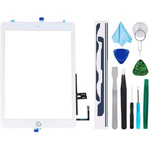 White Digitizer Repair Kit for iPad 9.7" 2018 iPad 6 6th Gen A1893 A1954 Touch Screen Digitizer Replacement with Home Button + Tools