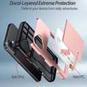 for iPhone 17 Wallet Case with Card Holder + 2 Tempered Glass Screen Protector Protective Shockproof Hidden Card Slot Slim Case Women Men for iPhone 17 6.3(Rose Gold)