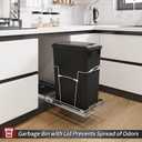 35 Qt Pull Out Trash Can with Lid for Kitchen Cabinets, Soft-Close