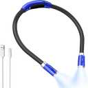 Stocking Stuffers for Men, Women, Teens, Kids & Adults - Neck Reading Light & Book Lights - 3 Color & 6 Brightness, Flexible Arm, 80H Rechargeable - Christmas Gift White Elephant Gifts for Book Lovers (Dark Blue)