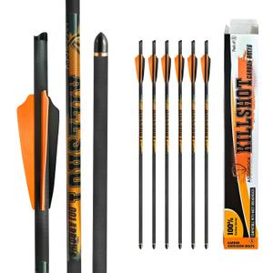 Crossbow Bolts 20 Inch 400 Grain Carbon Crossbow Arrows .003/.001 Straightness with 3 Inch Vanes, Moon Nock (Pack of 6)