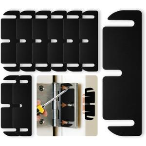 12pcs Door Hinge Shims 3.5 inch,Black Hinge Spacers,Thickness Adjustable Spacer for Doors, Adjusting The Spacing to Align,Can Be Trimmed (12, L3.5in/T0.03in)