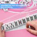 Mahjong Racks with Pushers Set of 4, 18.5'' Clear Plastic American Mahjong Tile Racks, Mah Jongg Accessories Gifts for Mj Enthusiast