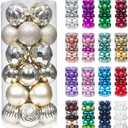 XmasExp 24ct Christmas Ball Ornaments Shatterproof Xmas Tree Hanging Balls Decorations Perfect for Holiday Wedding Christmas Decor (Champagne, 2.36")