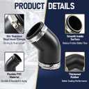 2 Pack 2" 45-degree Flexible Elbow Fitting, Heavy Duty Rubber Construction with 304 Stainless Steel Clamps, Leak-proof UV Resistant Pipe Connector for Marine Bilge, DWV Drainage, Pump