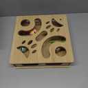 Interactive Wooden Cat Puzzle Toy Box Indoor Hunting Play Toy to Stimulate Your Cats Energy and Instincts (Burlywood)
