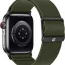 Braided Bands Compatible with Apple Watch Band 49 46 45 44 42 41 40 38mm Women Men Stretchy Solo Loop Nylon Strap for iWatch Ultra 2 SE Series 10 9 8 7 6 5 4 (38/40/41/42, Army Green)