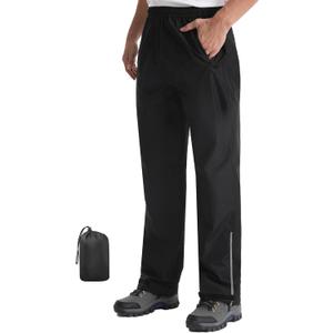 iCreek Men's Packable Rain Pants Waterproof Lightweight Over Pants Windproof Outdoor Pants for Fishing Golf Hiking (XX-Large/28" Inseam, Black) iCreek Men's Packable Rain Pants Waterproof Lightweight Over Pants Windproof Outdoor Pants for Fishing Golf Hiking (XX-Large/28" Inseam, Black)