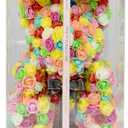 Hand Made Rose Bear Artificial Flower Gift for Mather's Day Birthday Valentine's Day with a 15" Pink Gift Box (Colorful)