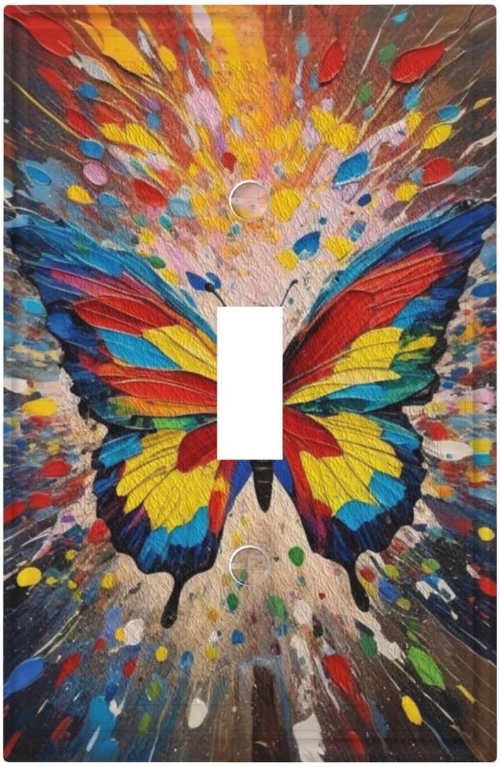 Decorative Art Light Switch Covers,1 Gang Single Toggle Duplex Outlet,Wall Plate,Switchplate Electrical Faceplate,Butterfly