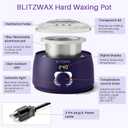 BLITZWAX Single Waxing Pot, Hard Wax Warmer for Face, Legs, Bikini, Brazilian and Body, for 16 oz, At Home Hair Removal Kit, for Men, Beginner Friendly, Quick Heating, Precise Temperature Control