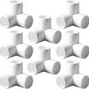 1-1/2 Tee PVC Fitting 3 Way Elbow Connector, Furniture Grade 90 Degree Elbow Side Outlet, PVC Corner Fittings for Building Furniture Greenhouse Shed Pipe Fittings Tent Connection (Pack of 8) (White)