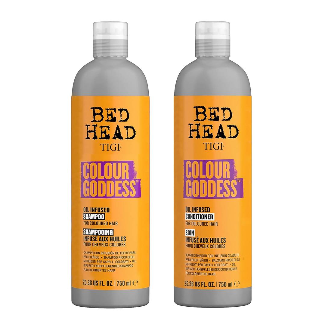 TIGI Bed Head Moisturizing Shampoo and Conditioner Set for dyed hair, Colour Goddess with Sweet Almond & Coconut Oils, 25.36 fl oz, 2 Pack