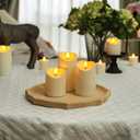 Homemory LED Candles with Remote Timers - Battery Operated, Electric Fake Plastic, Dark Ivory, Outdoor Waterproof Set of 3