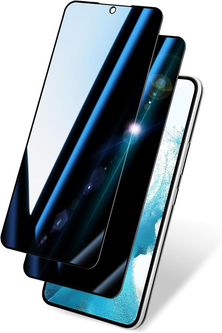 2 Pack Privacy Screen Protector for Samsung Galaxy S22 Plus/S22+|Anti-Spy Tempered Glass, Anti-Scratch, 9H Hardness & Easy Installation