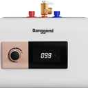 Ganggend 2.5 Gallon Electric Water Heater, 1500W 110V Mini Tank Under Sink Instant Hot Water Heater with Pressure Release Valve, Digital Display for Kitchen, RV, Laundry,Food Truck, Beige