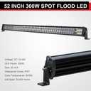 ASLONG 52 Inch LED Light Bar 300W Spot Flood Combo,2Pcs 4 Inch White/Amber Yellow LED Pods Fog Lights,Wiring Harness Kit with Switch,Offroad Driving Light for Pickup