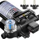 [Upgraded Version] RV Fresh Water Pump, 12V DC 6GPM 70PSI Self-Priming Diaphragm With Pressure Switch and Strainer for RV, Marine, Yacht, Caravan