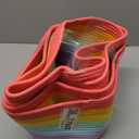 Set of 4 Rainbow Rope Basket for Shelves Woven Rectangle Storage Basket Bins for Nursery Toy Storage for Baby Girl