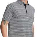 M MAELREG Golf Polo Shirts for Men Stripe Performance Moisture Wicking Dry Fit Collared Mens Polo Shirts Short Sleeve (XL)