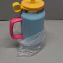 BJPKPK 50oz Insulated Tumbler with Handle Stainless Steel Travel Coffee Mug with Lid Reusable Large Water Bottle with Straw,Sky Blue