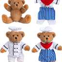 HollyHOME Chef Stuffed Animal Teddy Bear Soft Plush Toy with Chef Uniform Unique Toy Gifts for Kids and Chefs Holiday Birthday Valentine 16 inche