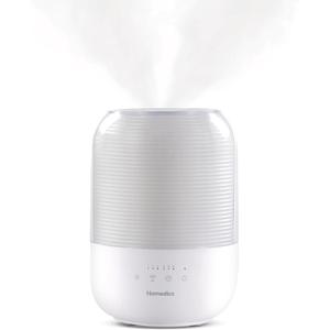 Homedics Ultrasonic Cool Mist Humidifier, Top-Fill 3L Water Tank, Covers 395 sq. ft, 35-Hour Runtime, 3 Mist Settings, Clean Tank Tech, Auto-Off, Night Light, Quiet, White 