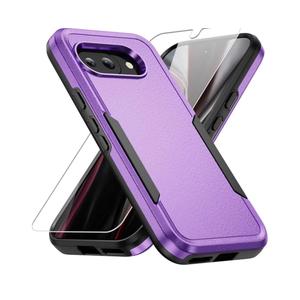 for Pixel 9a Case, with HD Screen Protector [Military Grade Drop Tested] Heavy-Duty Tough Rugged Shockproof Protective Case for Pixel 9a, Purple