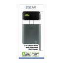 ZGear 2-in-1 Power Bank with Detachable Wall Charger - Black/Gray