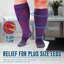 Doctor's Select 3 Pairs Plus Size Compression Socks Wide Calf, 20-30 mmHg Compression Socks for Women Wide Calf, Size: 3X-Large