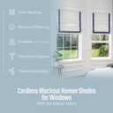 Everyday Celebration Roman Shades - 100% Blackout, Cordless Pull Down Window Shades for Indoor Windows, Navy, 29" W x 64" H