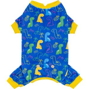 KYEESE Dog Pajamas Comfy Clothes Stretchy Pet Onesie Outfit Velvet Coat with Dinosaur Soft Dog Pjs Doggie Jammies for Small Dogs Boy Girl, X-Large