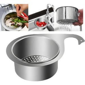 Premium Stainless Steel Swan Sink Strainer Basket, Multi-Functional Kitchen Sink Faucet Hanging Drain Basket and Strainer, Food Waste Filter Quick Drain Vegetable Washing Draining Basket Sink Strainer