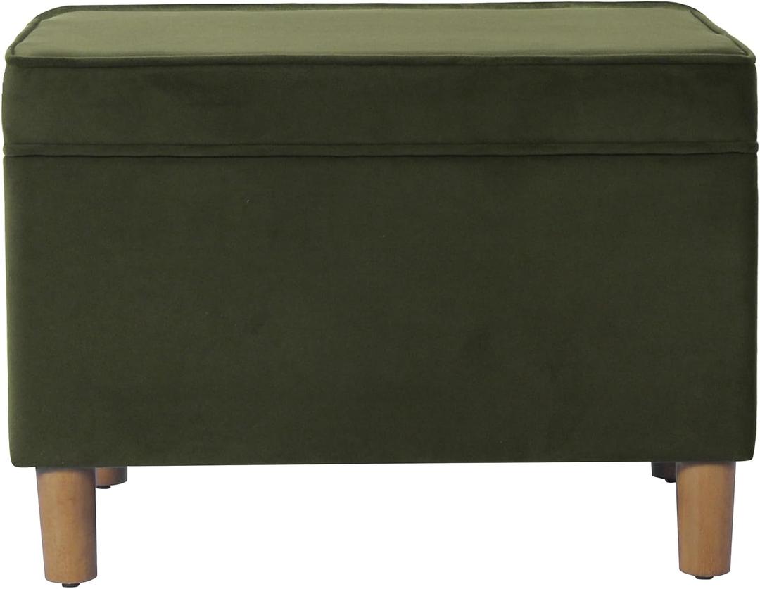 HomePop 24" Dinah Collection Storage Ottoman - Loden Green Velvet, 18"D x 24"W x 18"H