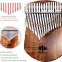 MOOZICA 21 Keys Solid Koa Kalimba Thumb Piano, Single Solid Wood Flat-board Professional Kalimba Marimba with Learning Instruction and High Performance Carrying Case (Acacia Koa, 21-Key)