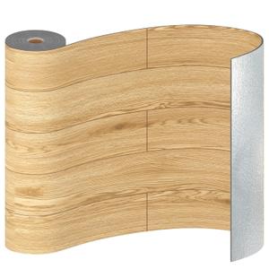 Freshtour Vinyl Flooring Roll, Wood Grain Peel and Stick Floor Tiles 23.6"x 393.7"/64 Sq.Ft, Wear-Resistant and Waterproof Vinyl Plank Flooring for Bedroom Living Room Kitchen RV Office, Nature Wood