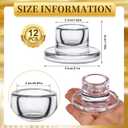 12 PCS Glass Taper Candle Holders Bulk Candlestick Holders Clear Short Tapered Candle Stick Holder Decor Set for Table Centerpiece Wedding Party Advent Christmas Home Decorations (12, Clear)