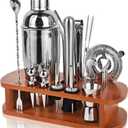 Cocktail Shaker Set with Stand - 25pcs Mixology Bartender Kit 25oz Professional Bar Tools Set Bar Accessories for Drink Mixing, Bartender Gifts for Home Bar, Parties