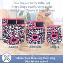 Leekalos Reusable Washable Dog Diapers Female (3 Pack) - Highly Absorbent Doggie Diapers - Size Adjustable Puppy Diapers for Dog Period Panties (Small, Leopard)